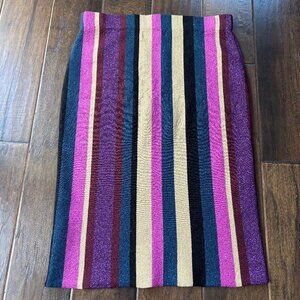 Rachel Roy Metallic Stretch Knee-Length Skirt, Size Medium